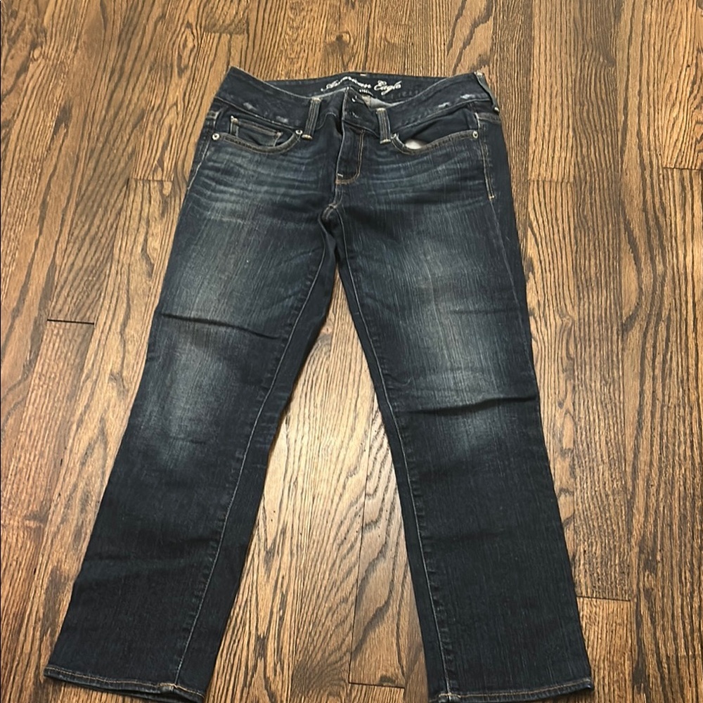 American Eagle Outfitters Straight Leg Blue Jeans with Vintage Appeal